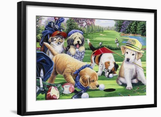 Golfing Puppies-Jenny Newland-Framed Giclee Print