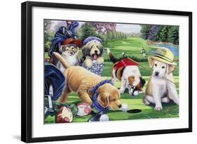 Golfing Puppies-Jenny Newland-Framed Giclee Print