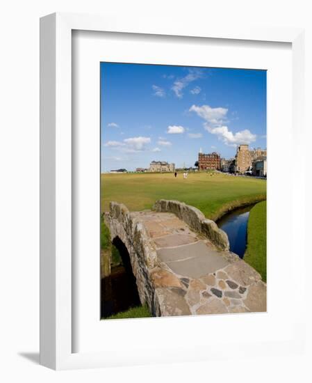 Golfing the Swilcan Bridge on the 18th Hole, St Andrews Golf Course, Scotland-Bill Bachmann-Framed Premium Photographic Print