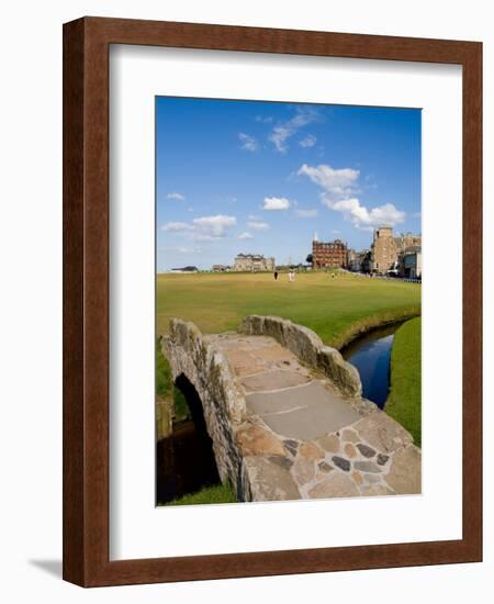 Golfing the Swilcan Bridge on the 18th Hole, St Andrews Golf Course, Scotland-Bill Bachmann-Framed Photographic Print