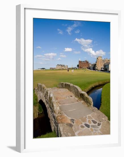 Golfing the Swilcan Bridge on the 18th Hole, St Andrews Golf Course, Scotland-Bill Bachmann-Framed Photographic Print