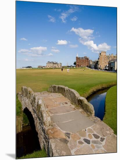 Golfing the Swilcan Bridge on the 18th Hole, St Andrews Golf Course, Scotland-Bill Bachmann-Mounted Photographic Print