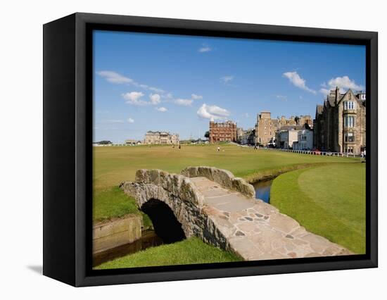 Golfing the Swilcan Bridge on the 18th Hole, St Andrews Golf Course, Scotland-Bill Bachmann-Framed Stretched Canvas