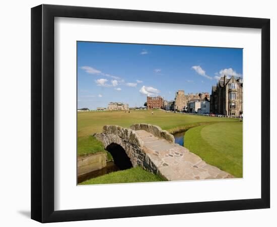 Golfing the Swilcan Bridge on the 18th Hole, St Andrews Golf Course, Scotland-Bill Bachmann-Framed Premium Photographic Print