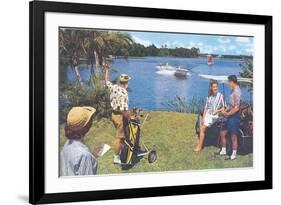 Golfing, Water Skiing-null-Framed Premium Giclee Print