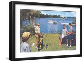 Golfing, Water Skiing-null-Framed Art Print