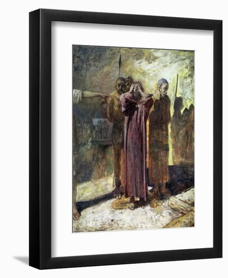 Golgotha, 1892-93-Nikolai Nikolaevich Ge-Framed Premium Giclee Print