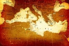 Old Mediterranean Map-goliath-Stretched Canvas