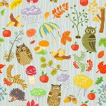 Cute Autumn Seamless-gollli-Mounted Art Print