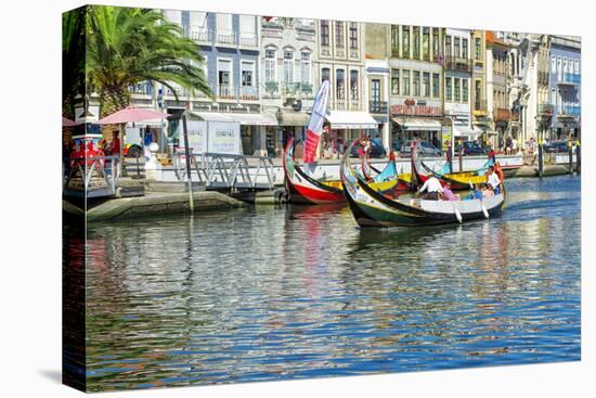 Gondol-Like Moliceiros Boats Navigating on the Central Channel, Aveiro, Beira, Portugal, Europe-G and M Therin-Weise-Stretched Canvas