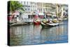 Gondol-Like Moliceiros Boats Navigating on the Central Channel, Aveiro, Beira, Portugal, Europe-G and M Therin-Weise-Stretched Canvas