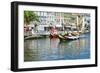 Gondol-Like Moliceiros Boats Navigating on the Central Channel, Aveiro, Beira, Portugal, Europe-G and M Therin-Weise-Framed Photographic Print