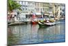 Gondol-Like Moliceiros Boats Navigating on the Central Channel, Aveiro, Beira, Portugal, Europe-G and M Therin-Weise-Mounted Photographic Print