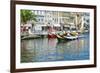 Gondol-Like Moliceiros Boats Navigating on the Central Channel, Aveiro, Beira, Portugal, Europe-G and M Therin-Weise-Framed Photographic Print