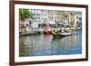 Gondol-Like Moliceiros Boats Navigating on the Central Channel, Aveiro, Beira, Portugal, Europe-G and M Therin-Weise-Framed Photographic Print