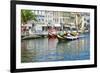 Gondol-Like Moliceiros Boats Navigating on the Central Channel, Aveiro, Beira, Portugal, Europe-G and M Therin-Weise-Framed Photographic Print