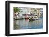 Gondol-Like Moliceiros Boats Navigating on the Central Channel, Aveiro, Beira, Portugal, Europe-G and M Therin-Weise-Framed Photographic Print