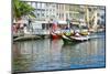 Gondol-Like Moliceiros Boats Navigating on the Central Channel, Aveiro, Beira, Portugal, Europe-G and M Therin-Weise-Mounted Photographic Print