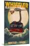 Gondola and Full Moon - Whistler, Canada-Lantern Press-Mounted Art Print