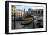 Gondola and Rialto Bridge Evening Light, Venice, Italy-Darrell Gulin-Framed Photographic Print