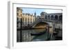 Gondola and Rialto Bridge Evening Light, Venice, Italy-Darrell Gulin-Framed Photographic Print