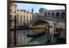 Gondola and Rialto Bridge Evening Light, Venice, Italy-Darrell Gulin-Framed Photographic Print