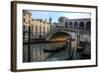 Gondola and Rialto Bridge Evening Light, Venice, Italy-Darrell Gulin-Framed Photographic Print