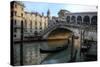 Gondola and Rialto Bridge Evening Light, Venice, Italy-Darrell Gulin-Stretched Canvas