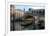 Gondola and Rialto Bridge Evening Light, Venice, Italy-Darrell Gulin-Framed Photographic Print