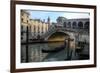 Gondola and Rialto Bridge Evening Light, Venice, Italy-Darrell Gulin-Framed Photographic Print