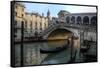 Gondola and Rialto Bridge Evening Light, Venice, Italy-Darrell Gulin-Framed Stretched Canvas