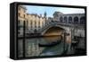 Gondola and Rialto Bridge Evening Light, Venice, Italy-Darrell Gulin-Framed Stretched Canvas