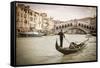Gondola at the Rialto Bridge on the Grand Canal, Venice, Veneto, Italy-Russ Bishop-Framed Stretched Canvas