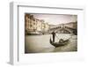 Gondola at the Rialto Bridge on the Grand Canal, Venice, Veneto, Italy-Russ Bishop-Framed Photographic Print