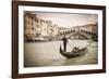 Gondola at the Rialto Bridge on the Grand Canal, Venice, Veneto, Italy-Russ Bishop-Framed Photographic Print