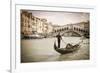 Gondola at the Rialto Bridge on the Grand Canal, Venice, Veneto, Italy-Russ Bishop-Framed Photographic Print