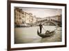 Gondola at the Rialto Bridge on the Grand Canal, Venice, Veneto, Italy-Russ Bishop-Framed Photographic Print