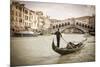 Gondola at the Rialto Bridge on the Grand Canal, Venice, Veneto, Italy-Russ Bishop-Mounted Photographic Print