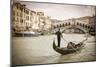 Gondola at the Rialto Bridge on the Grand Canal, Venice, Veneto, Italy-Russ Bishop-Mounted Photographic Print