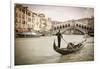 Gondola at the Rialto Bridge on the Grand Canal, Venice, Veneto, Italy-Russ Bishop-Framed Photographic Print