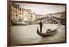 Gondola at the Rialto Bridge on the Grand Canal, Venice, Veneto, Italy-Russ Bishop-Framed Photographic Print