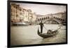 Gondola at the Rialto Bridge on the Grand Canal, Venice, Veneto, Italy-Russ Bishop-Framed Photographic Print