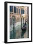 Gondola Boat Passing Through a Narrow Canal, Venice, Veneto, Italy-Stefano Politi Markovina-Framed Photographic Print