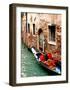 Gondola by a Brick Wall, Venice-Igor Maloratsky-Framed Art Print