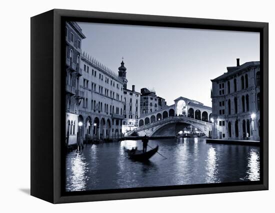 Gondola by the Rialto Bridge, Grand Canal, Venice, Italy-Alan Copson-Framed Stretched Canvas