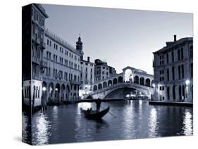 Gondola by the Rialto Bridge, Grand Canal, Venice, Italy-Alan Copson-Stretched Canvas