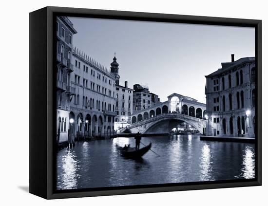 Gondola by the Rialto Bridge, Grand Canal, Venice, Italy-Alan Copson-Framed Stretched Canvas