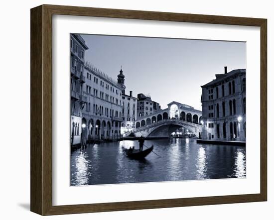 Gondola by the Rialto Bridge, Grand Canal, Venice, Italy-Alan Copson-Framed Photographic Print