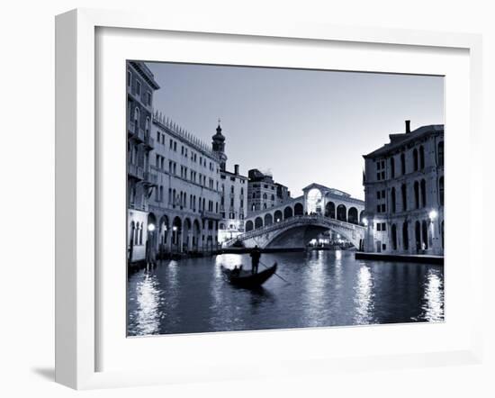 Gondola by the Rialto Bridge, Grand Canal, Venice, Italy-Alan Copson-Framed Photographic Print