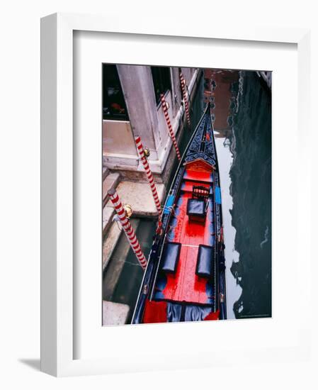 Gondola Docked in Venice, Italy-Tom Haseltine-Framed Photographic Print